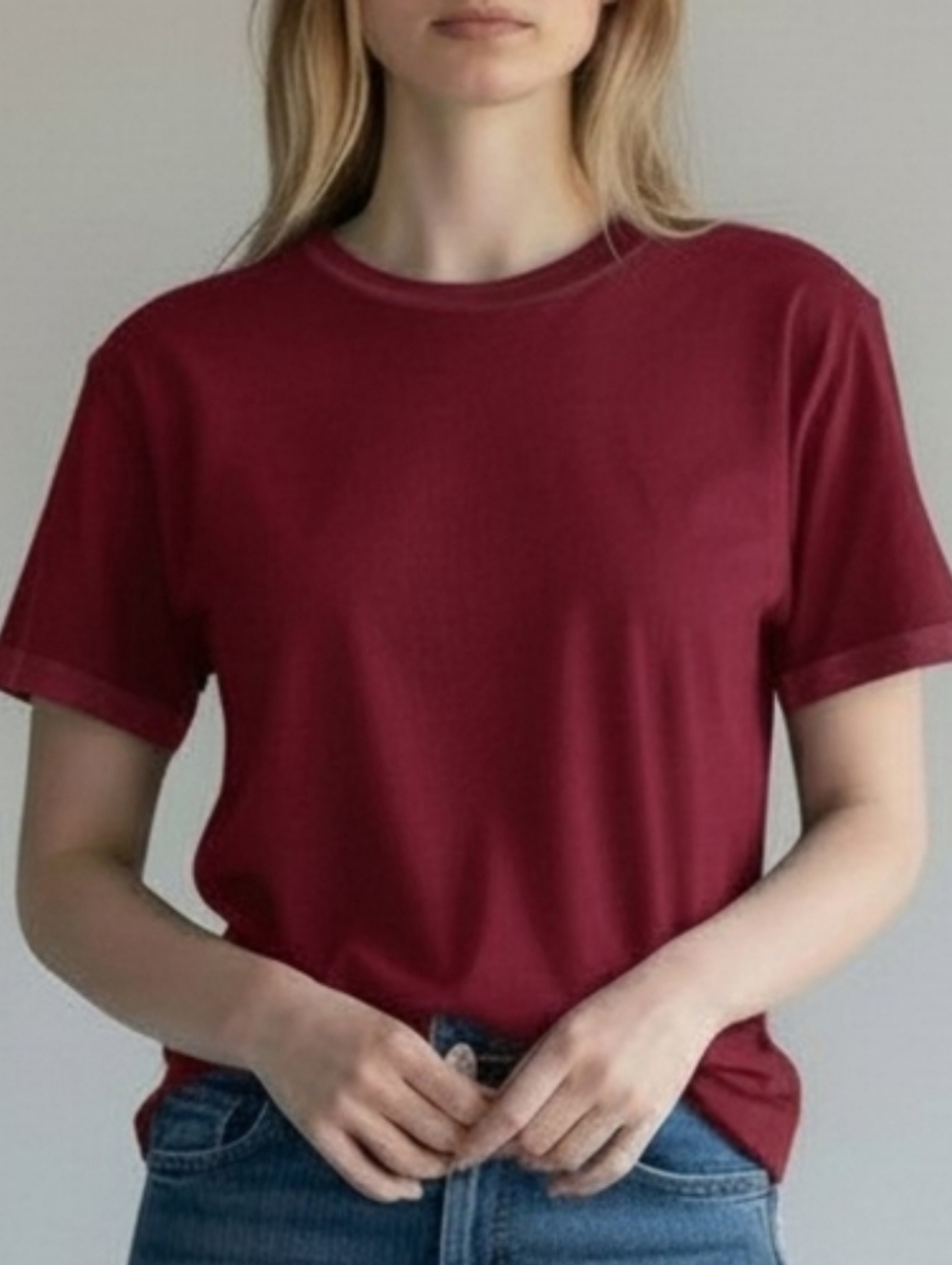 Banana Republic Rich Red Shimmery Short Sleeve Tee - L